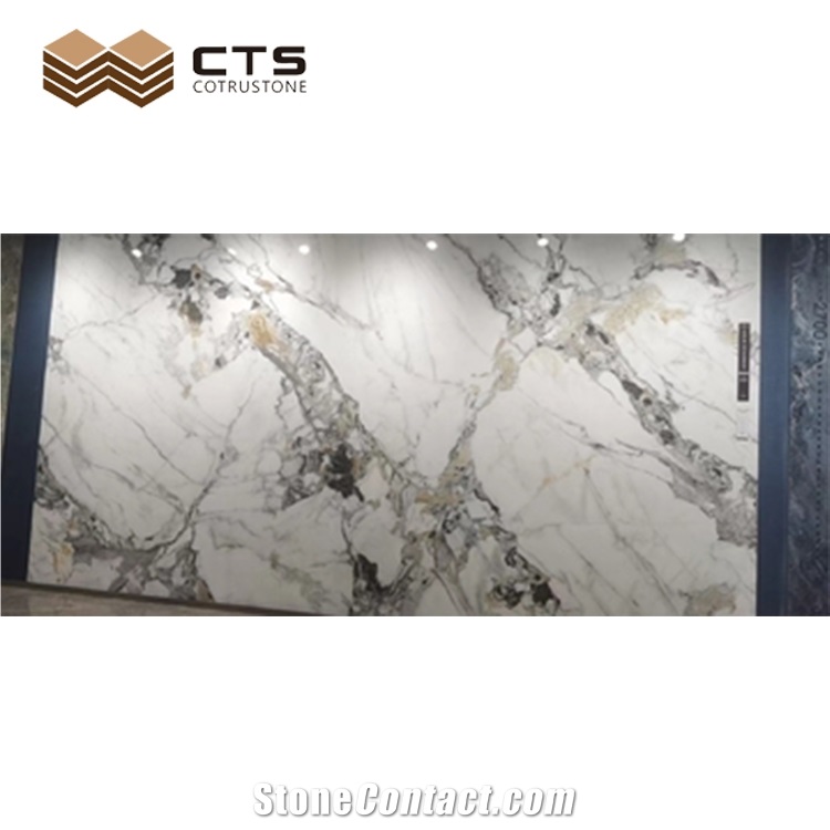 Sintered Stone Luxury Veins Back TV Wall Custom Design