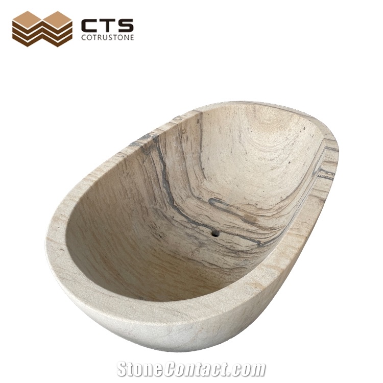 Bathtub Fancy Style Custom Size Natural Stone Hand Carved