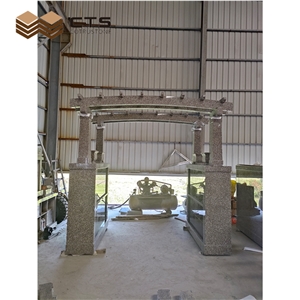 Granite Cemetery Crypts Big Cremation Niches Carving Gazebo Model