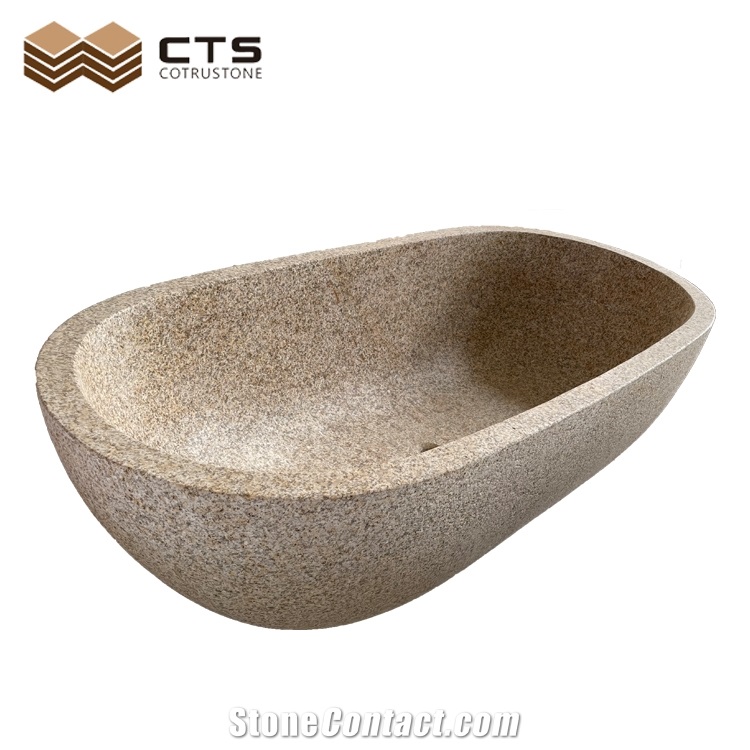 Hand Carved High Polish Stone Bathtub Oval Design Whirlpools
