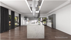 Mystery White Quartz Kitchen Island Top