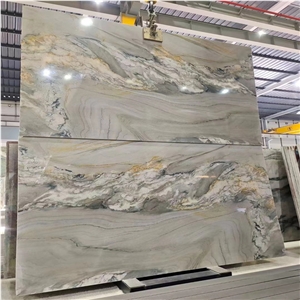 Bookmatched Gold Macaubas Quartzite Slabs