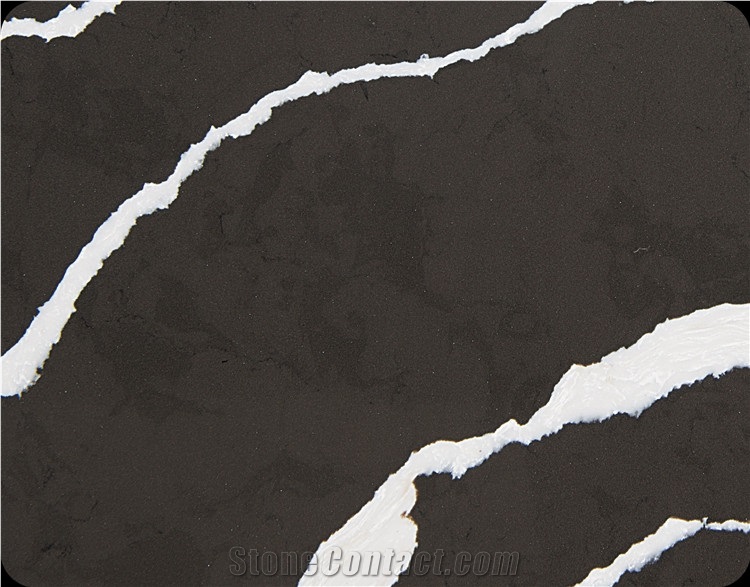 Artificial Polished Surface Quartz Black Slab