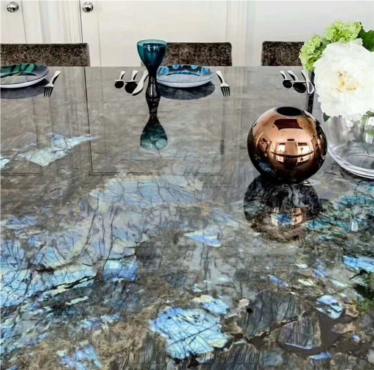 Blue Labradorite Granite Slabs For Kitchen Countertops