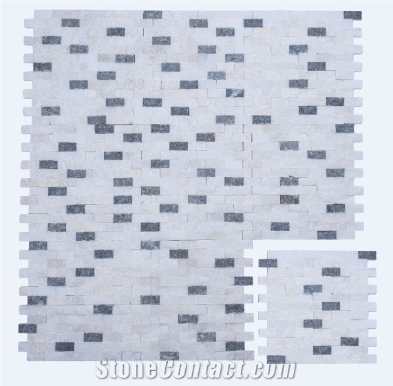Black And White Marble Splitface Mosaic