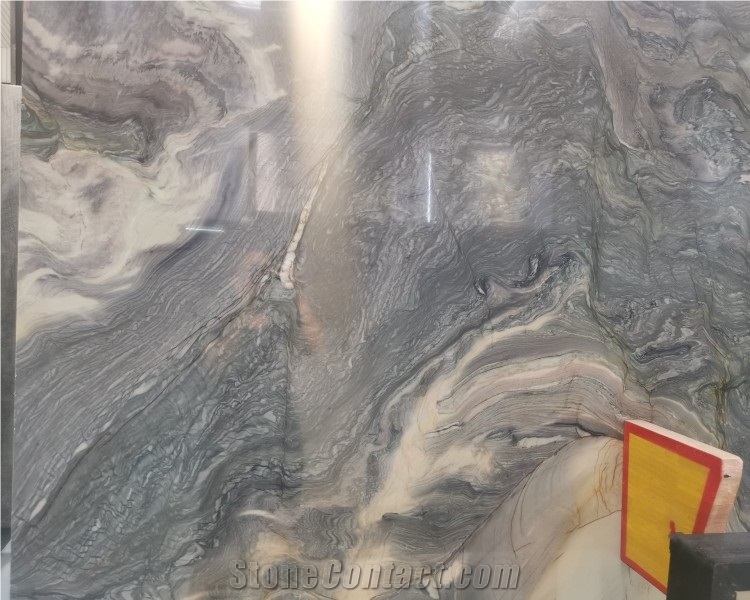 China Wholesaler Natural Silk Road Quartzite Fusion Slabs
