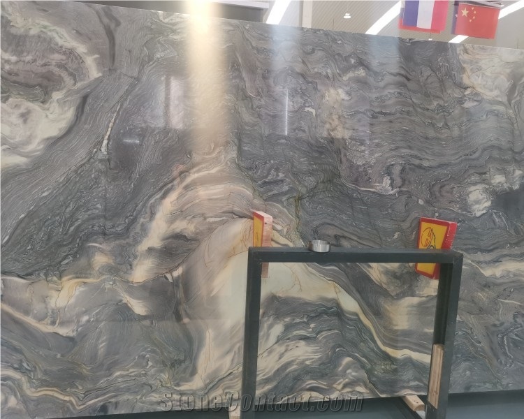 China Wholesaler Natural Silk Road Quartzite Fusion Slabs