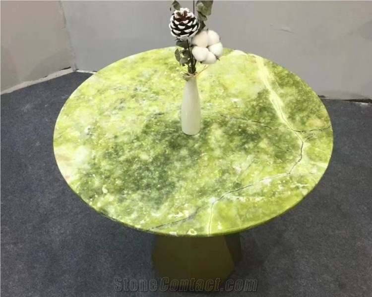 Dandong Green Marble Natural Luxury Stone Table