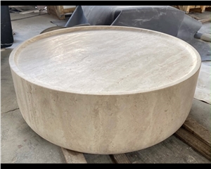 Factory Round Travertine Marble Coffee Table Home Decor