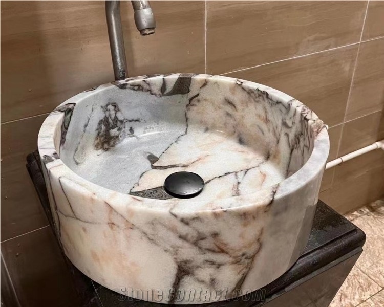 Natural Elephant White Marble Basin Sink Hotel Home Bathroom