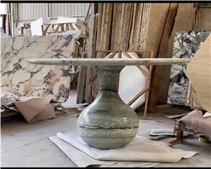 Natural Stone Green Fairy Verderra Marble Dinning Table