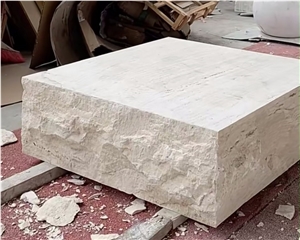 Popular Super White Travertine Tea Coffee Table