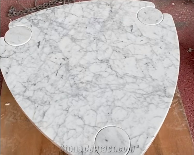 White Stone Carrara Marble Coffee Table Side Table Stool
