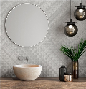 Troia Light Travertine Natural Stone Vessel Sink Honed