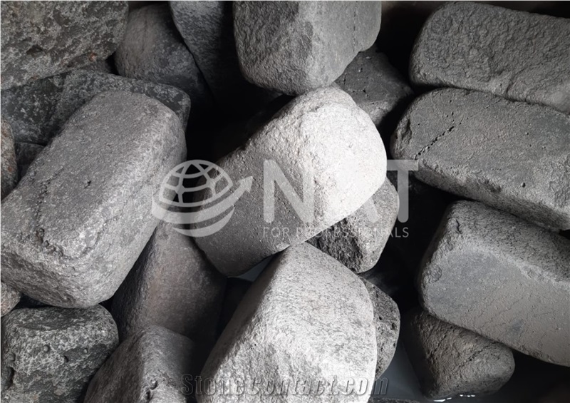 Vietnam Grey Lava Stone Basalt Cubes Cobble Stone Pavers