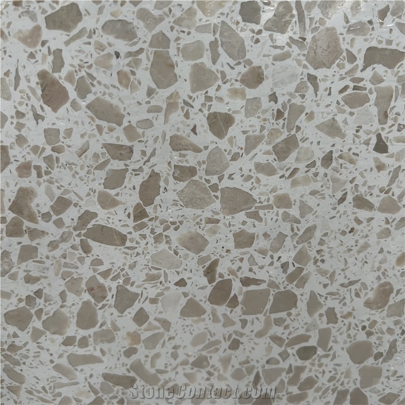 Good Price Beige Terrazzo Stone Slab For Home & Hotel Floor