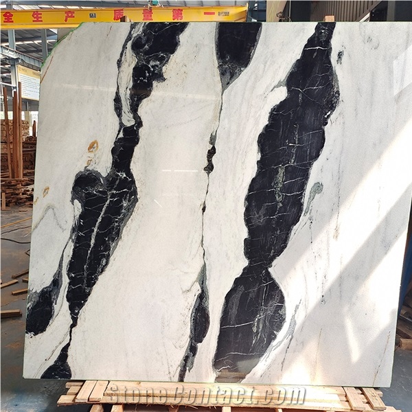 Beautiful Panda White Marble With Black Veins Slabs For Wall
