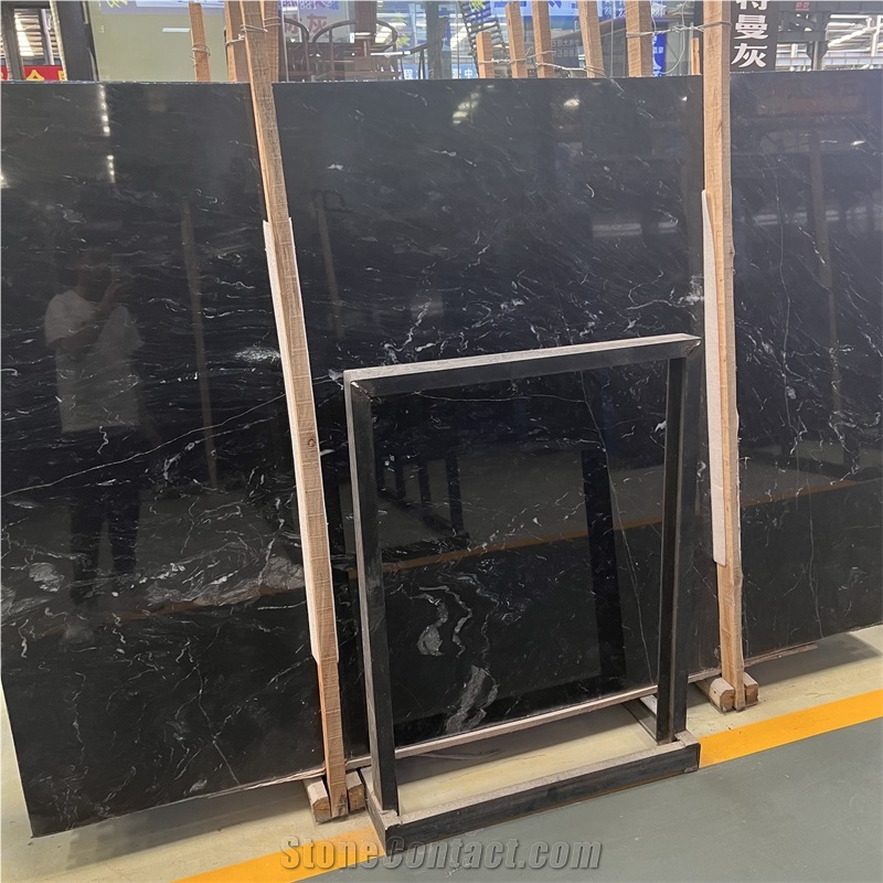 Natural Black Marble Slabs Tiles For Interior Floor And Wall