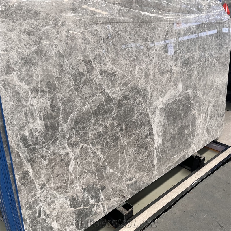 Natural Silver Mink Marble Slab With White Veins Floor Tiles