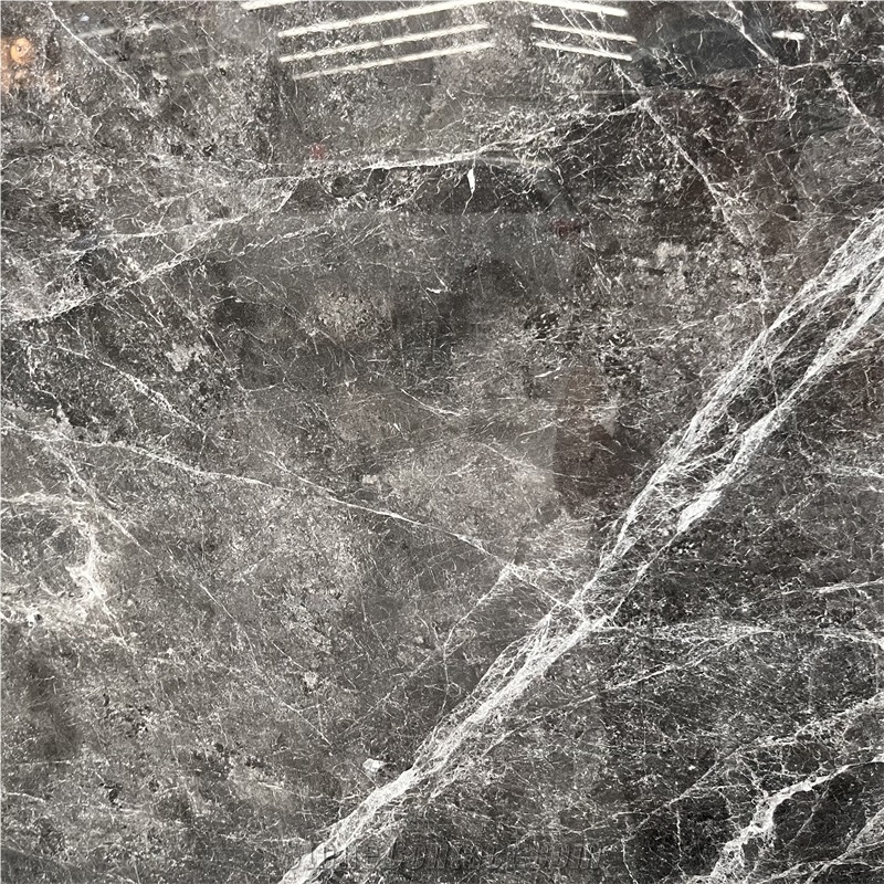 Wholesale Dark Color Hermes Grey Marble Slabs For Hotel Wall