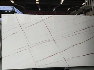 Wooden Red Porcelain Engineered Stone Slabs