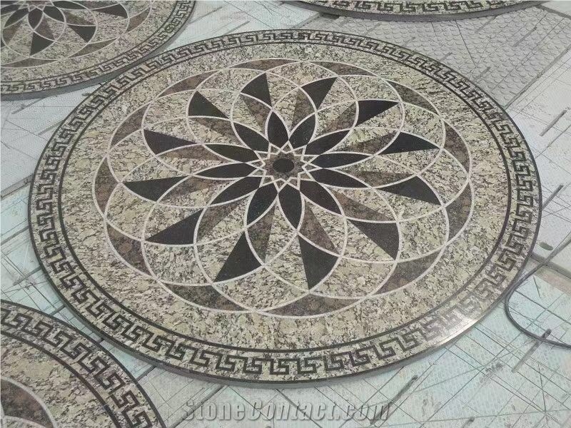 Marble Waterjet Medallions Floor Stone Hotel Carpet Pattern