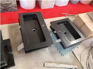 Honed Black Marquina Bathroom Rectangle Drop-In Wash Basin