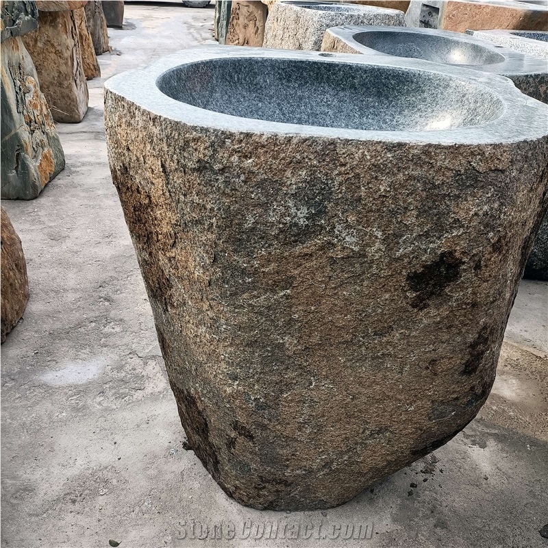 Natural Stone Finish Building Material Grey Granite Sink