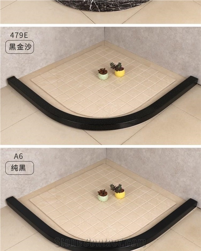 Custom Design Artificial Bathroom Shower Water Barrier Skirting Boards