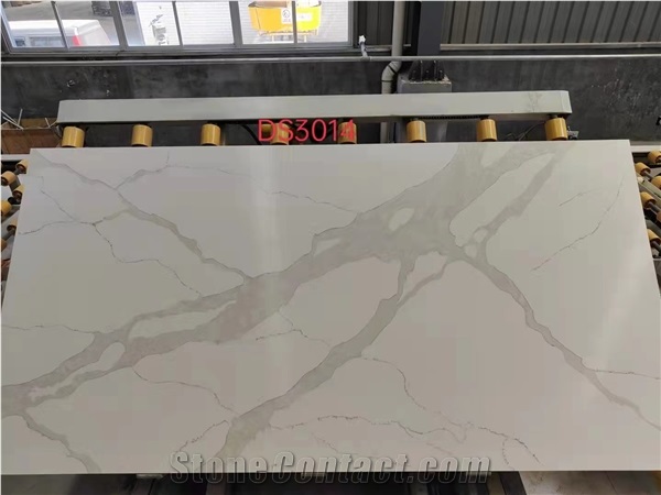 Man Made Calacatta White Artificial Quartz Countertops