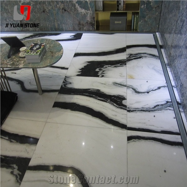 China Panda White Bookmatched Marble Tiles