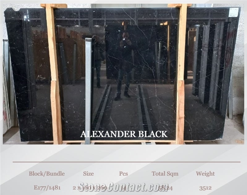 Alexandre Black Marble Slabs