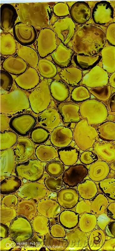 Yellow Agate Semiprecious Stone Slabs