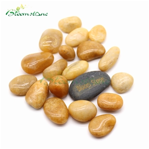 High Polished Yellow Natural Stone Pebbles
