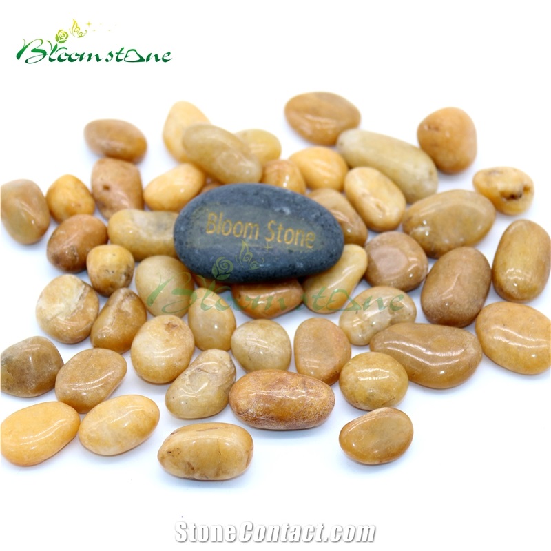 High Polished Yellow Natural Stone Pebbles