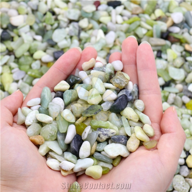 Natural Pebble Small Size Jade Green Polished Pebble Stone