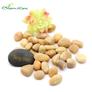Natural Stone Washed Rive Pebble Stone Yellow Stone