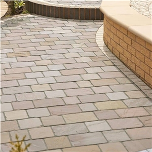 Dholpur Beige Sandstone Split Driveways Pavers