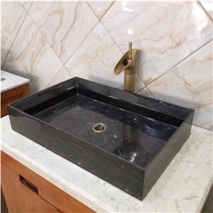 Square Stone Sinks,Black Marble Square Basin