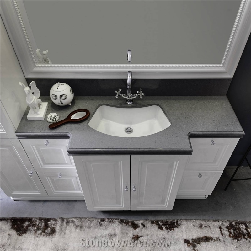 Noble Desiree Grey Quartz Bathroom Countertop