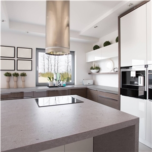 Noble Concrete Grey Quartz Kitchen Countertops