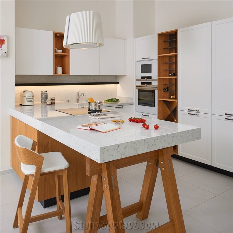Noble Carrara Quartz Kitchen Countertops