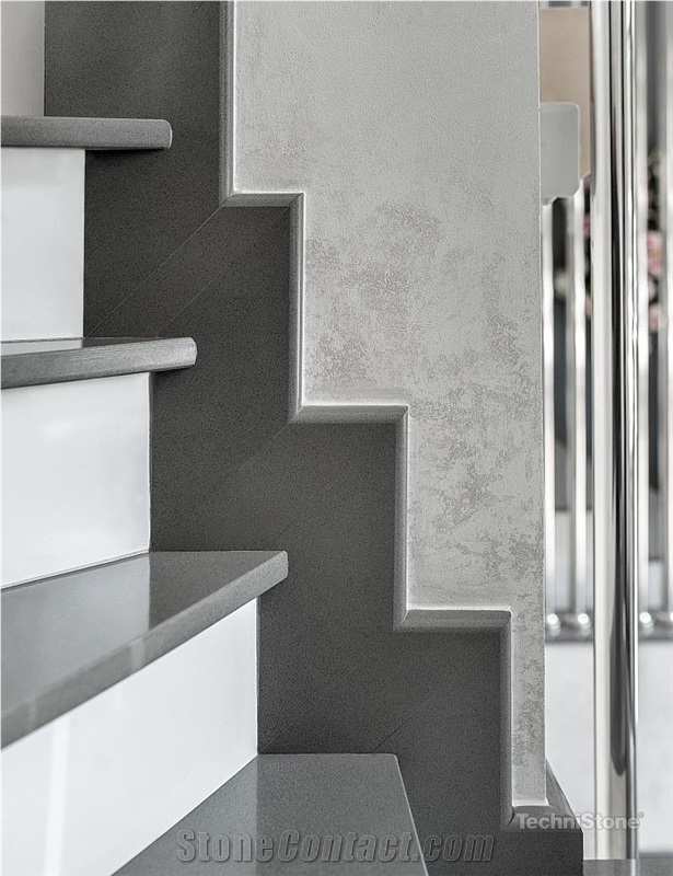 Gobi Grey Quartz Staircase, Steps