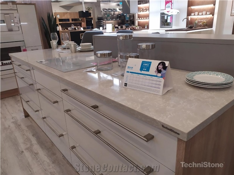 Noble Olympos Mist Quartz Kitchen Countertops