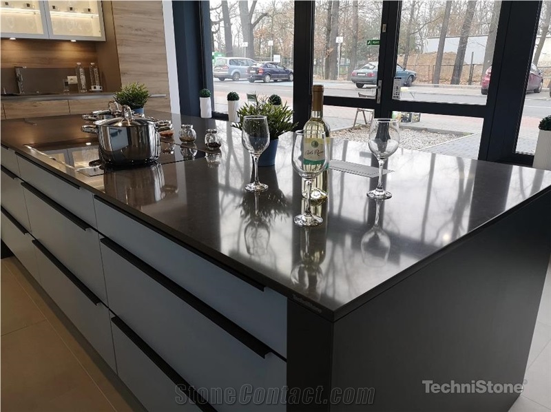 Noble Pietra Grey Quartz Kitchen Countertops