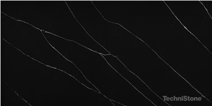 Poetic Black Quartz Slabs, Wall Panels