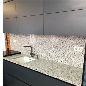 Taurus White Terrazzo Kitchen Countertop