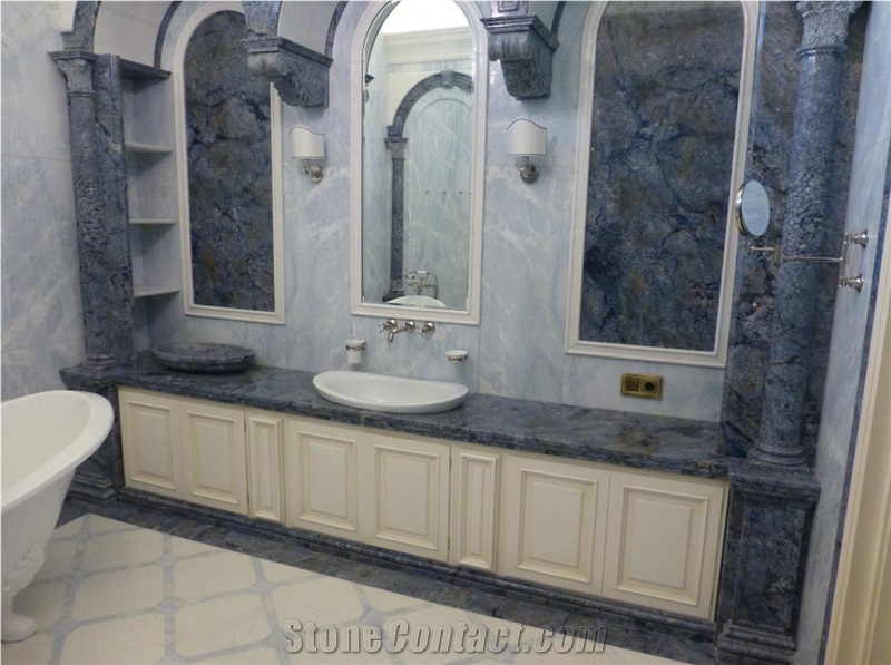 Azul Cielo Marble- Azul Bahia Granite Bathroom Decoration