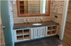 Tobacco Brown Marble Bathroom Countertop