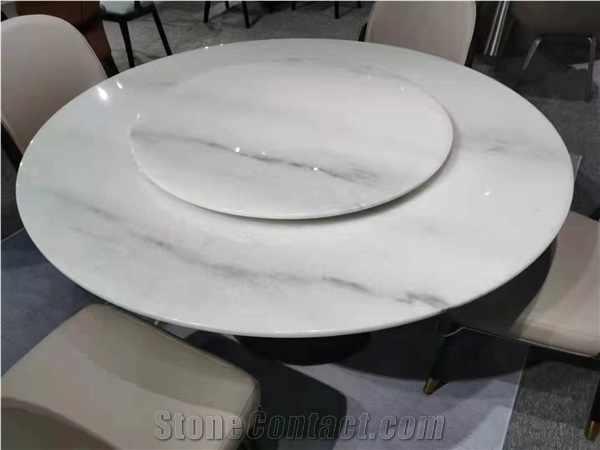 Colombia White Marble  Elegant White Table  Cafe Table Top